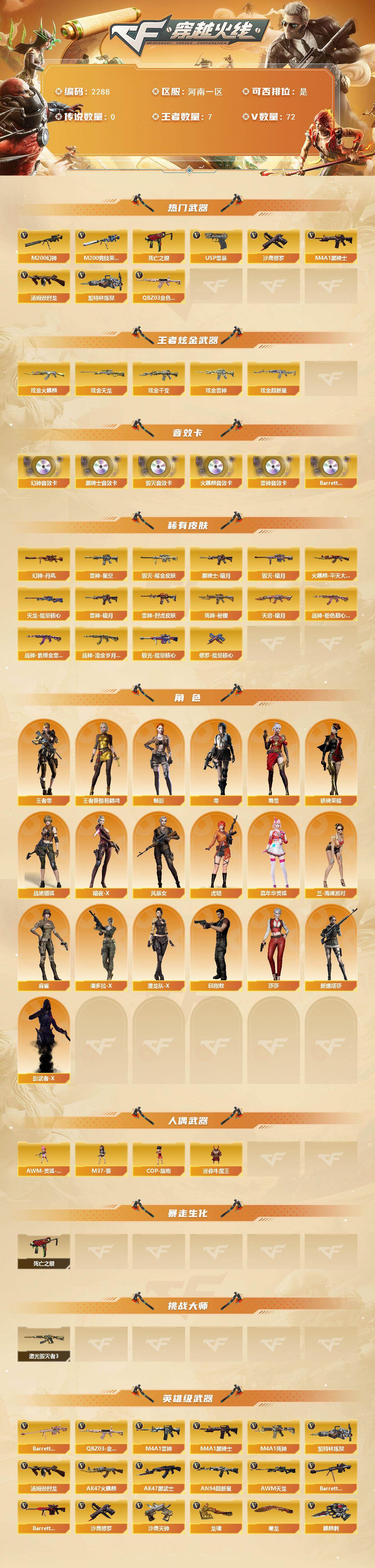 CFCMW444991穿越火线账号详情图2 CFCMW444991穿越火线账号详情图2