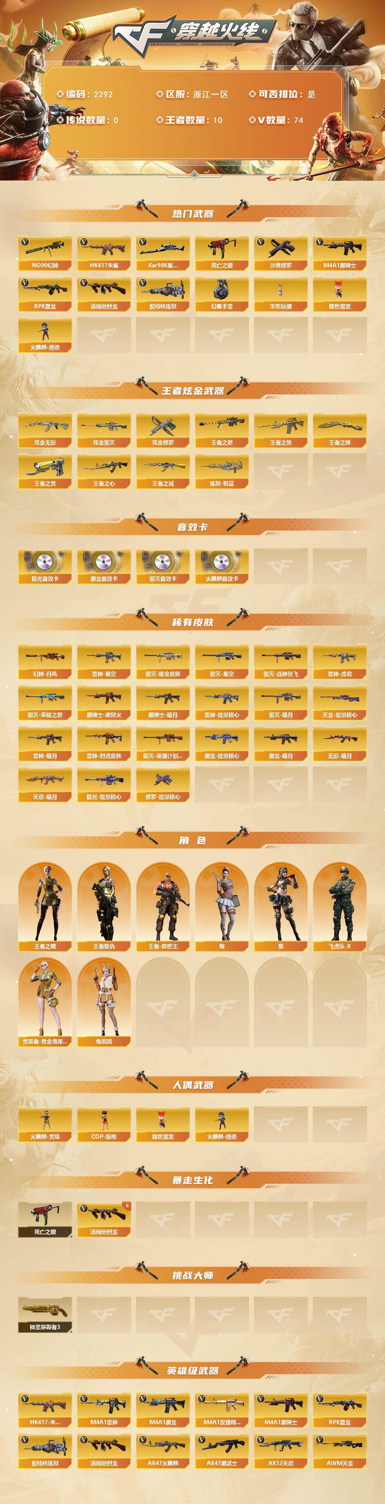 CFCMW445000穿越火线账号详情图2 CFCMW445000穿越火线账号详情图2