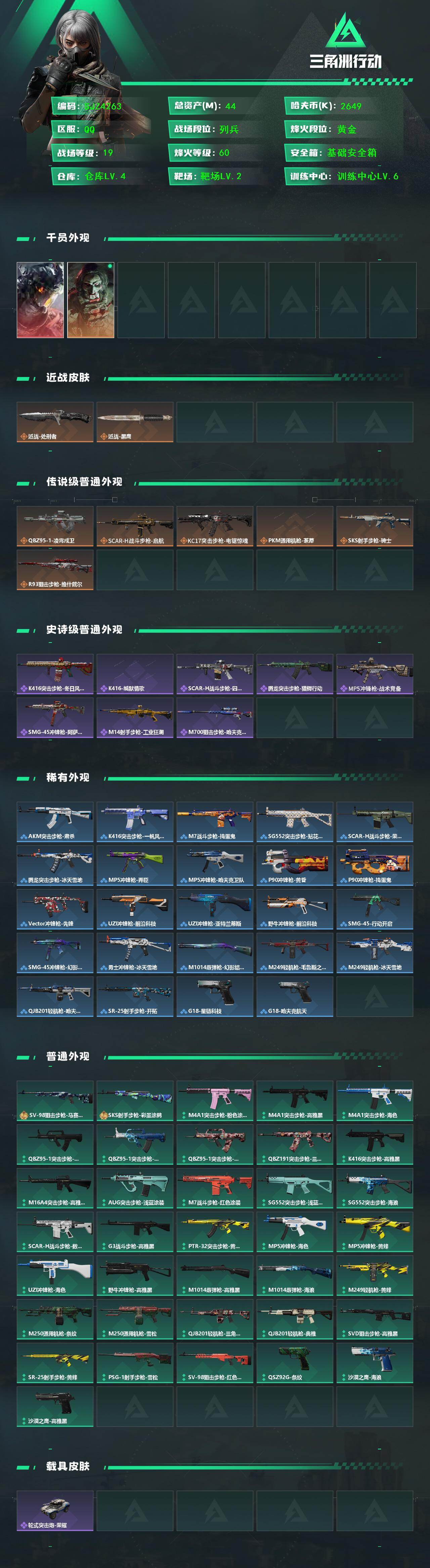 SJZQM452495三角洲行动账号详情图3