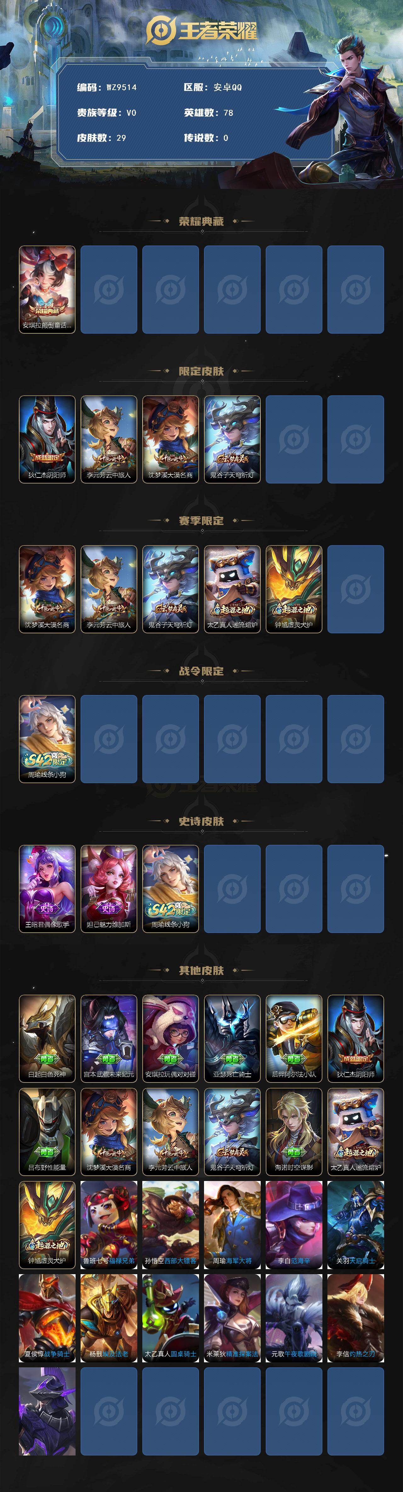 WZXS4197079王者荣耀账号详情图2