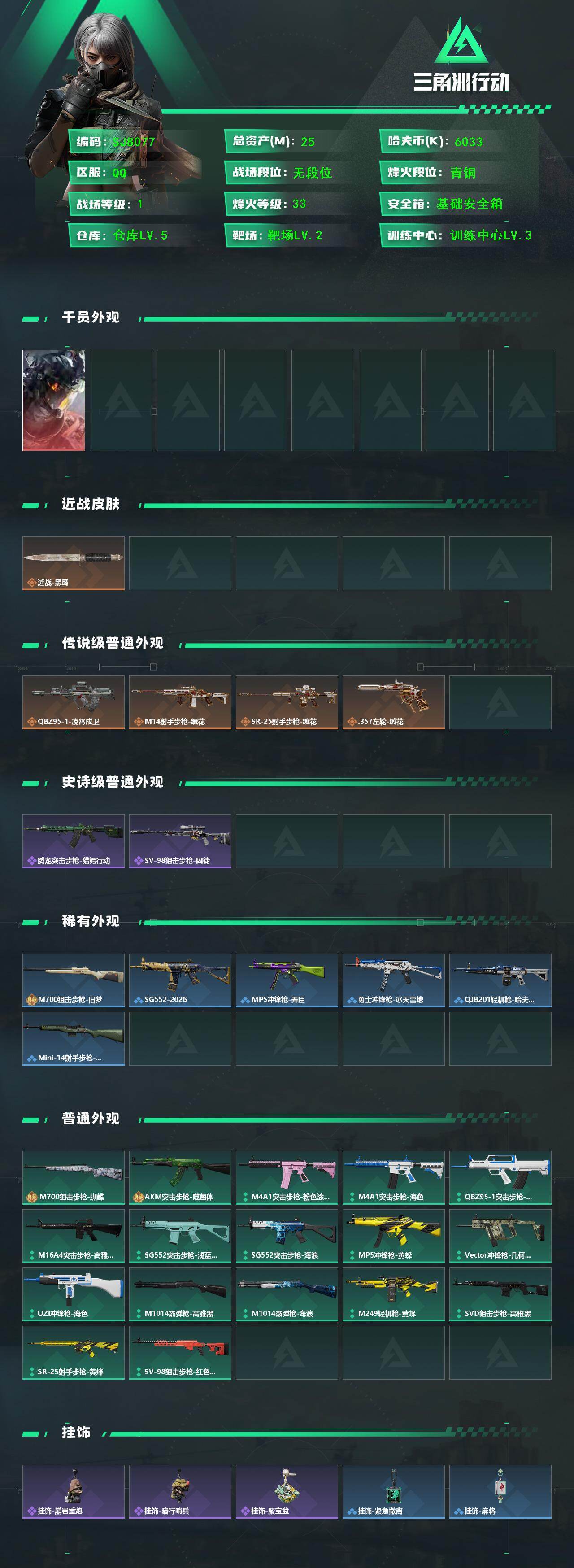 SJZQM452340三角洲行动账号详情图3