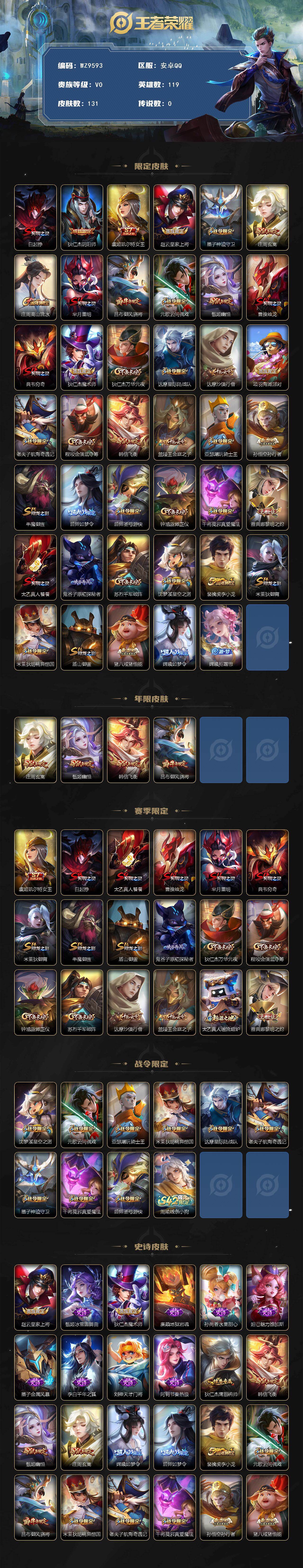 WZXS4215686王者荣耀账号详情图2