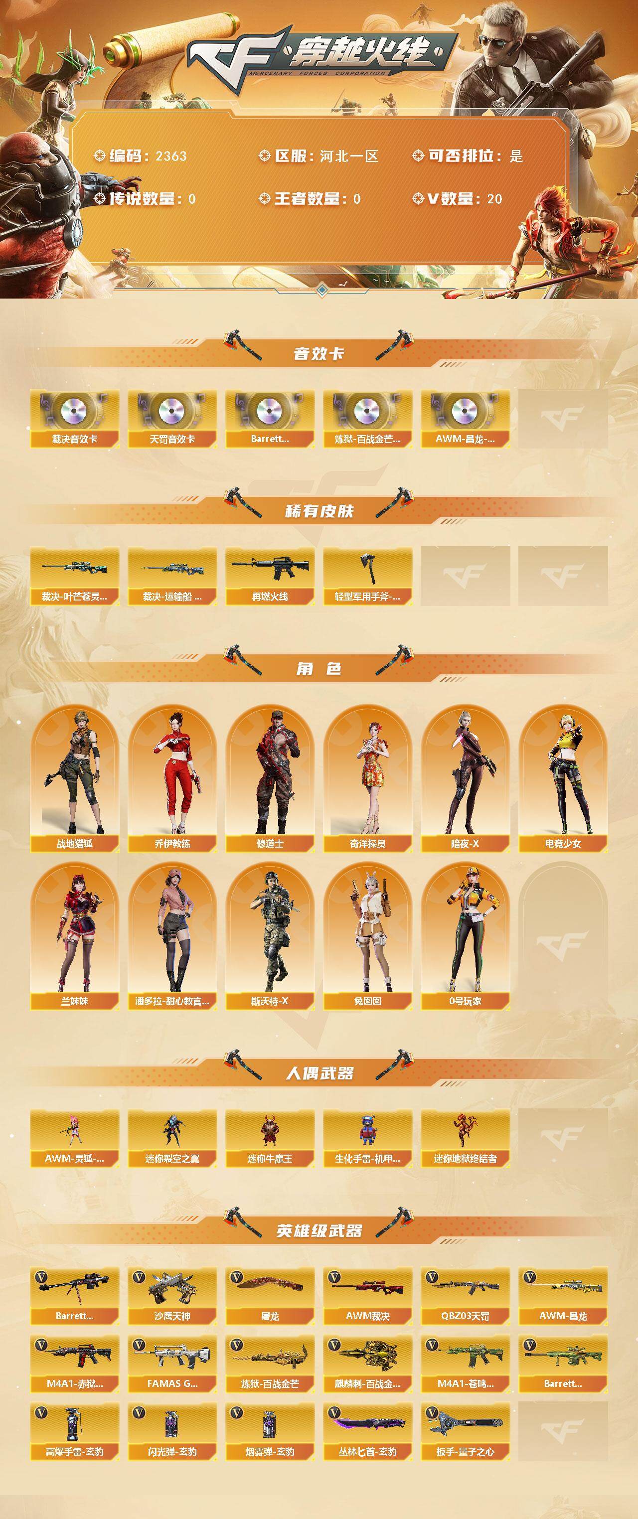 CFCMW447498穿越火线账号详情图2 CFCMW447498穿越火线账号详情图2