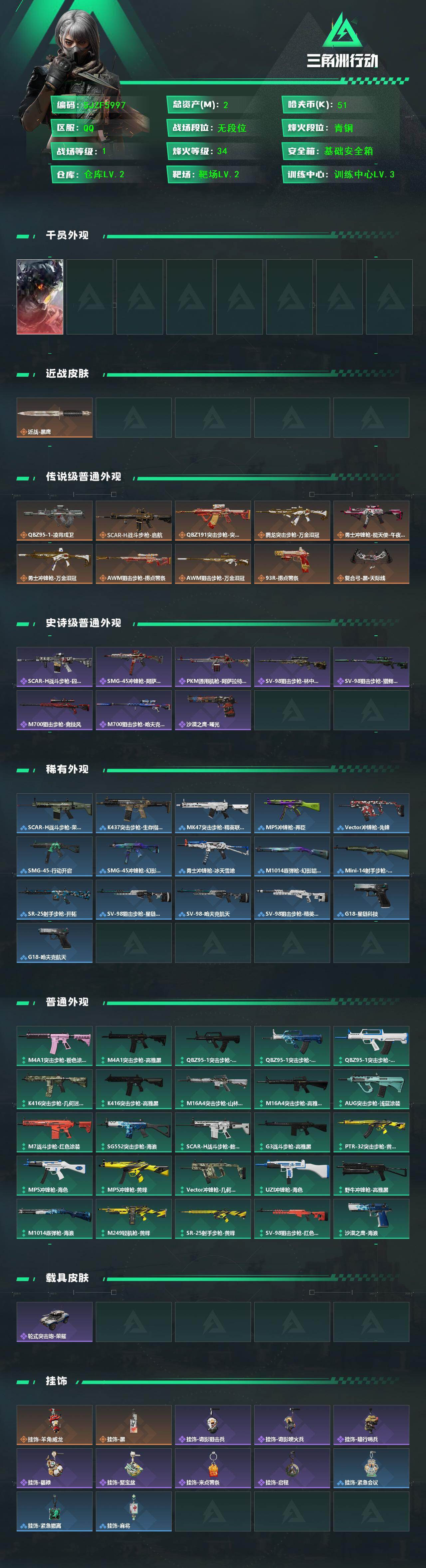 SJZQM452823三角洲行动账号详情图3