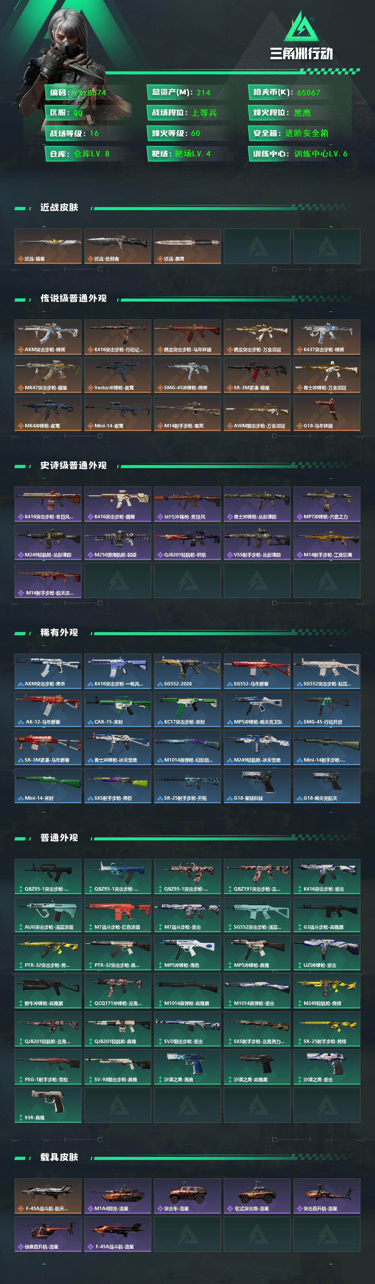 SJZCMW453805三角洲行动账号详情图2