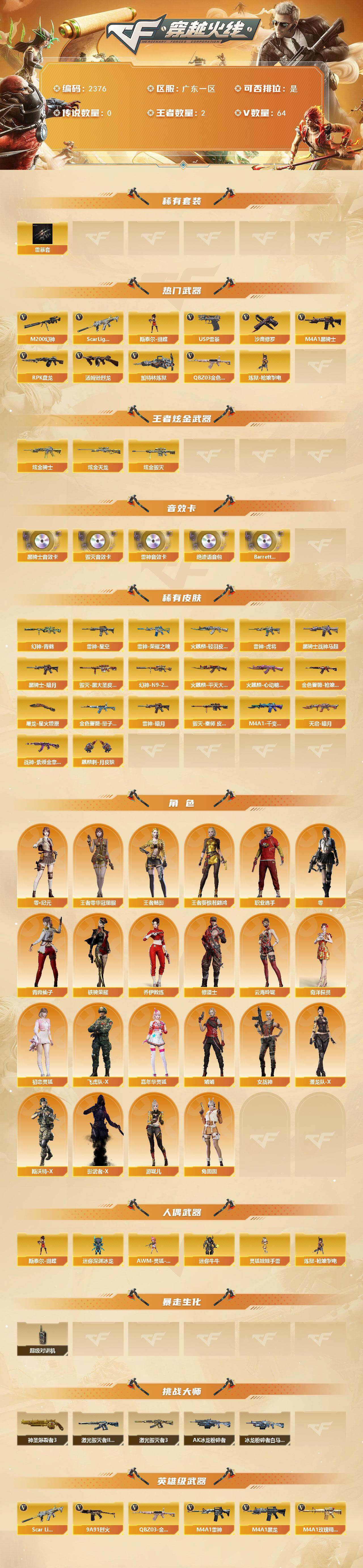 CFCMW448503穿越火线账号详情图2 CFCMW448503穿越火线账号详情图2