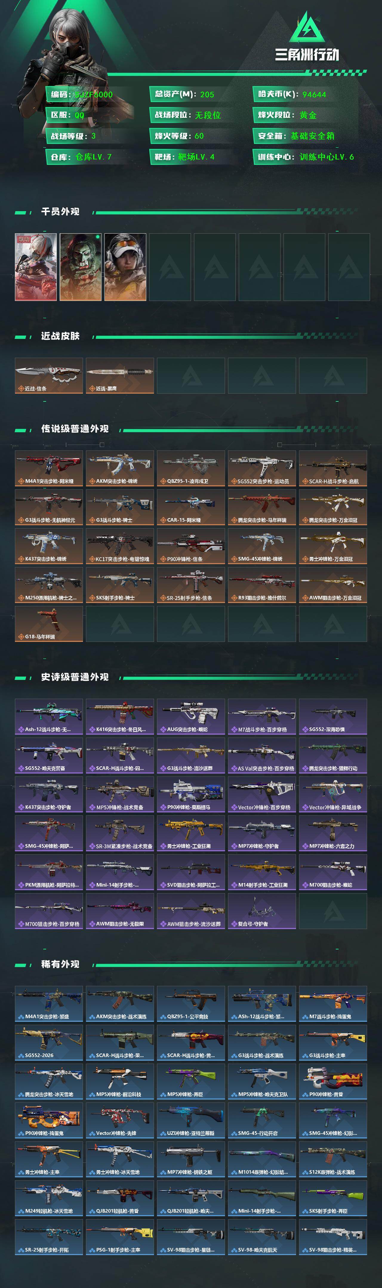 SJZQM452821三角洲行动账号详情图3