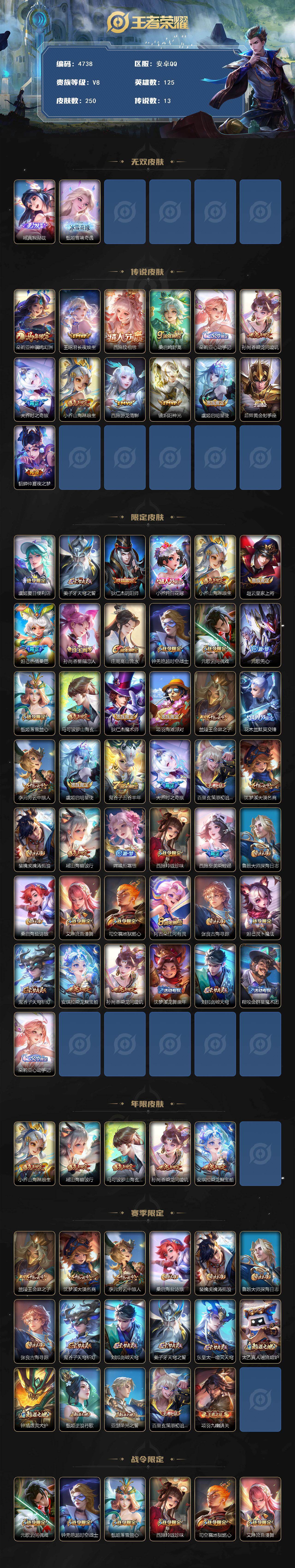 WZQM4194596王者荣耀账号详情图3 WZQM4194596王者荣耀账号详情图3