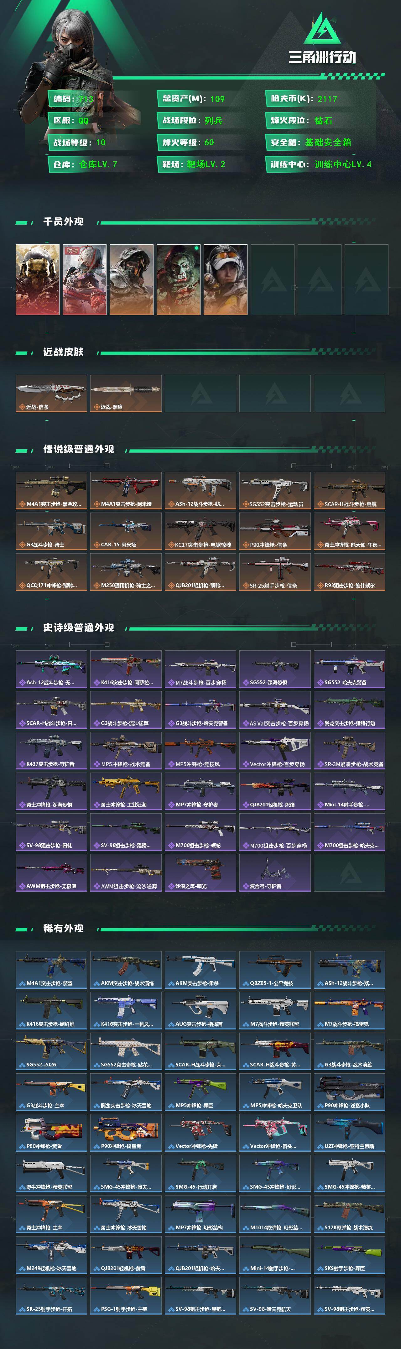 SJZCMW453641三角洲行动账号详情图2