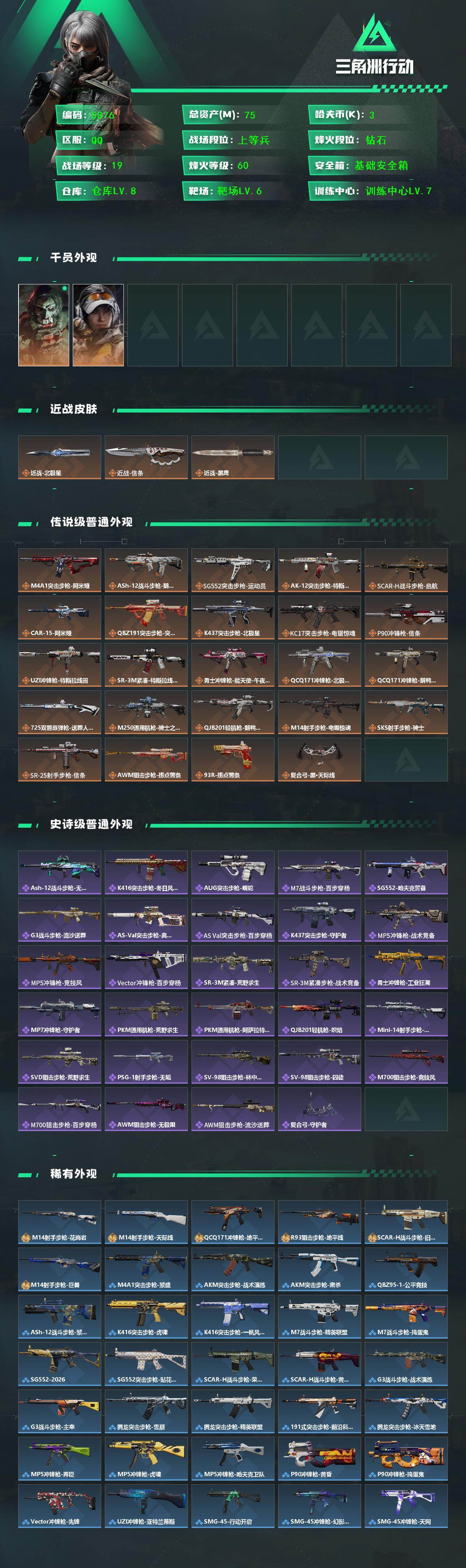 SJZCMW453647三角洲行动账号详情图2