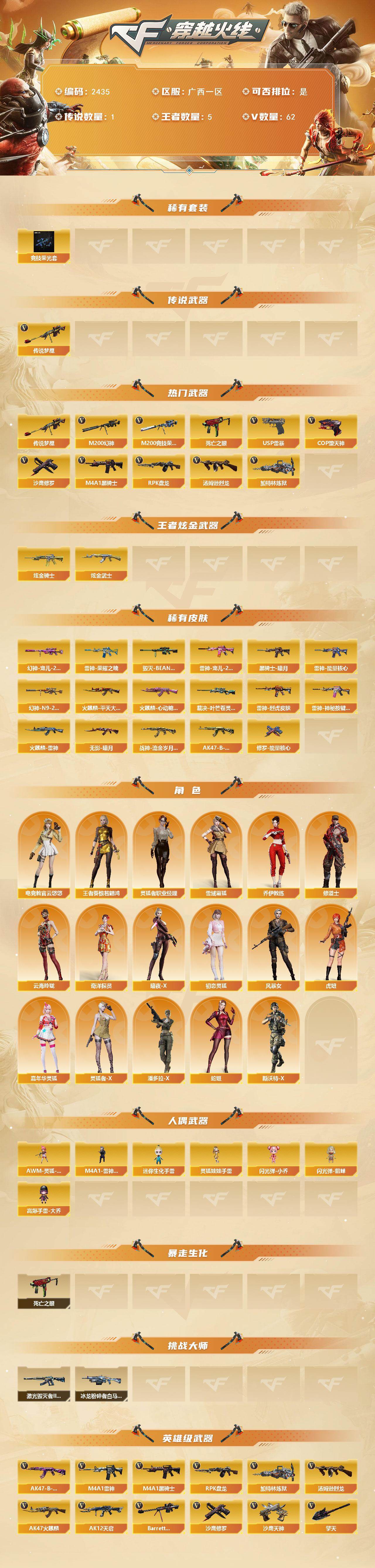 CFCMW449535穿越火线账号详情图2 CFCMW449535穿越火线账号详情图2