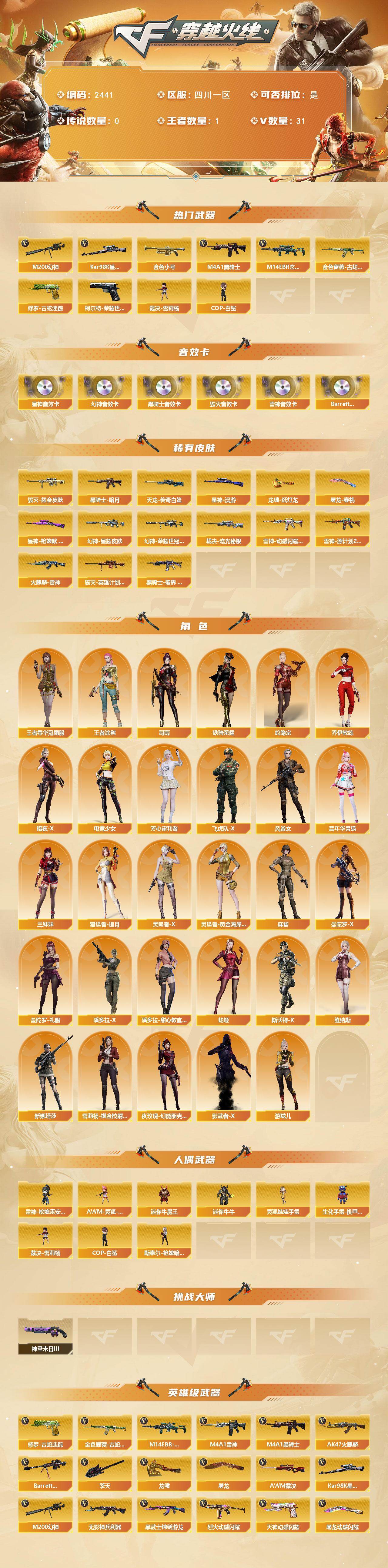 CFCMW449785穿越火线账号详情图2