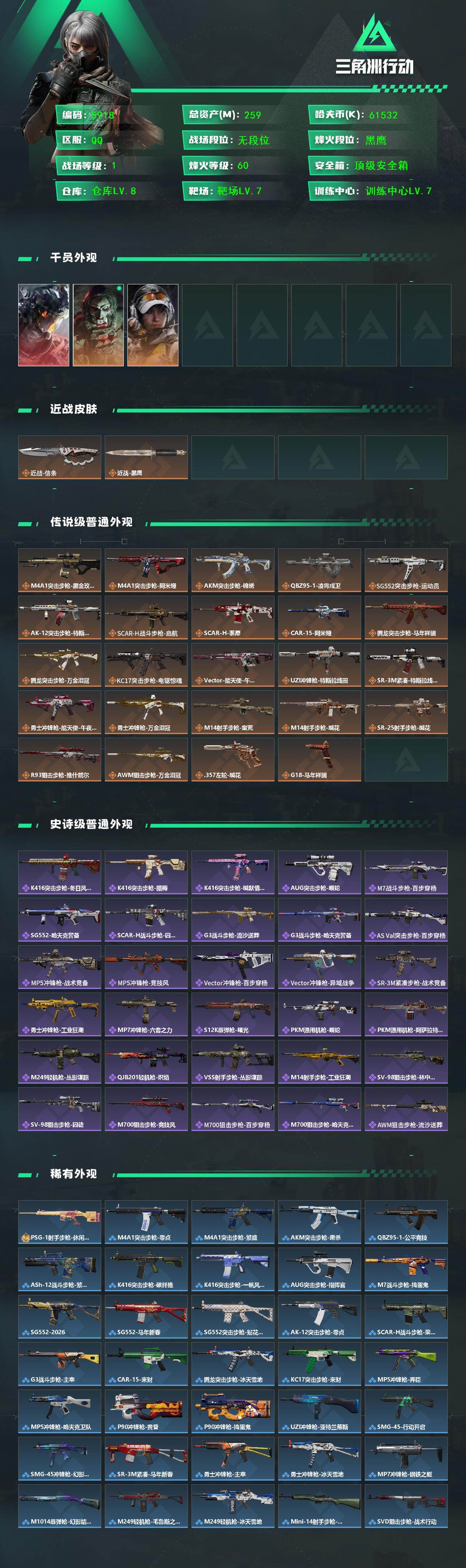 SJZCMW454515三角洲行动账号详情图2 SJZCMW454515三角洲行动账号详情图2