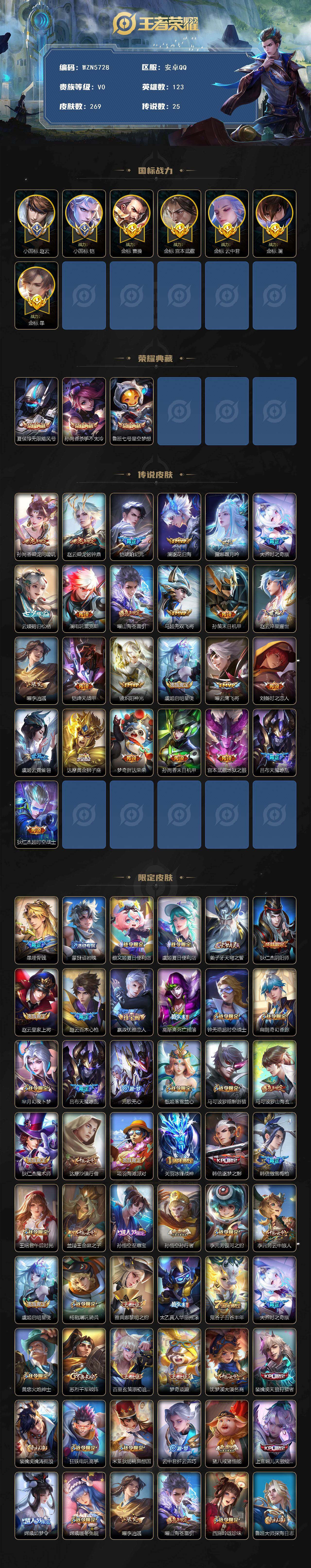 WZQM4190948王者荣耀账号详情图3