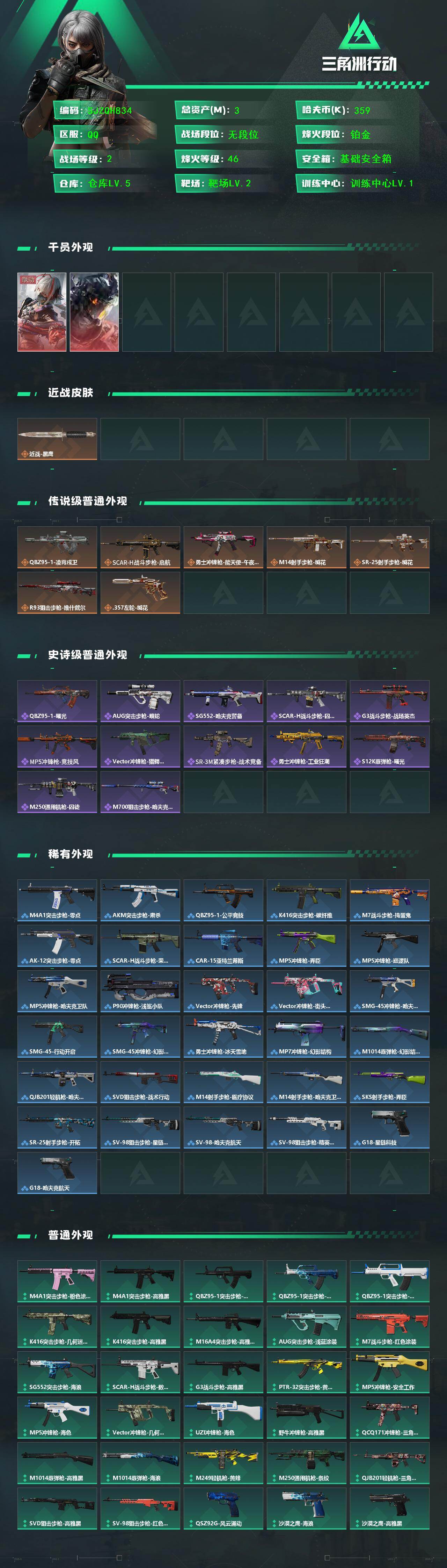 SJZQM454378三角洲行动账号详情图3