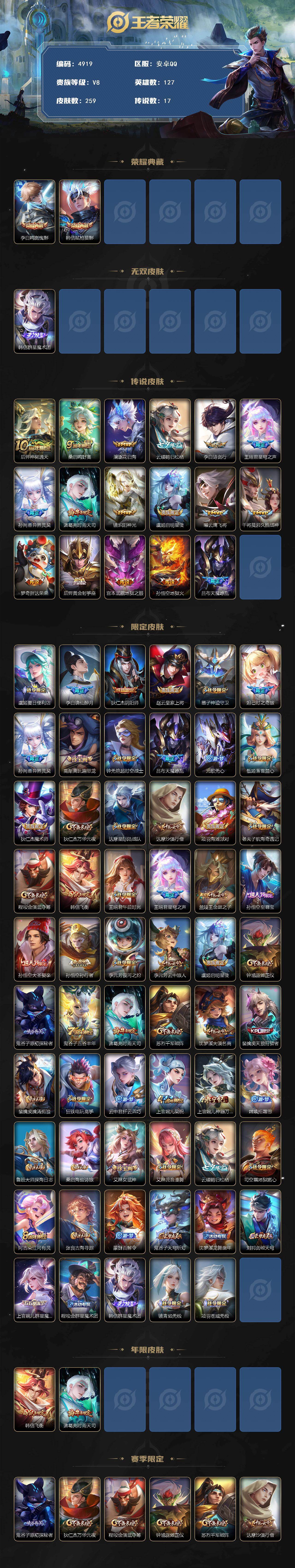 WZCMW4194136王者荣耀账号详情图2 WZCMW4194136王者荣耀账号详情图2