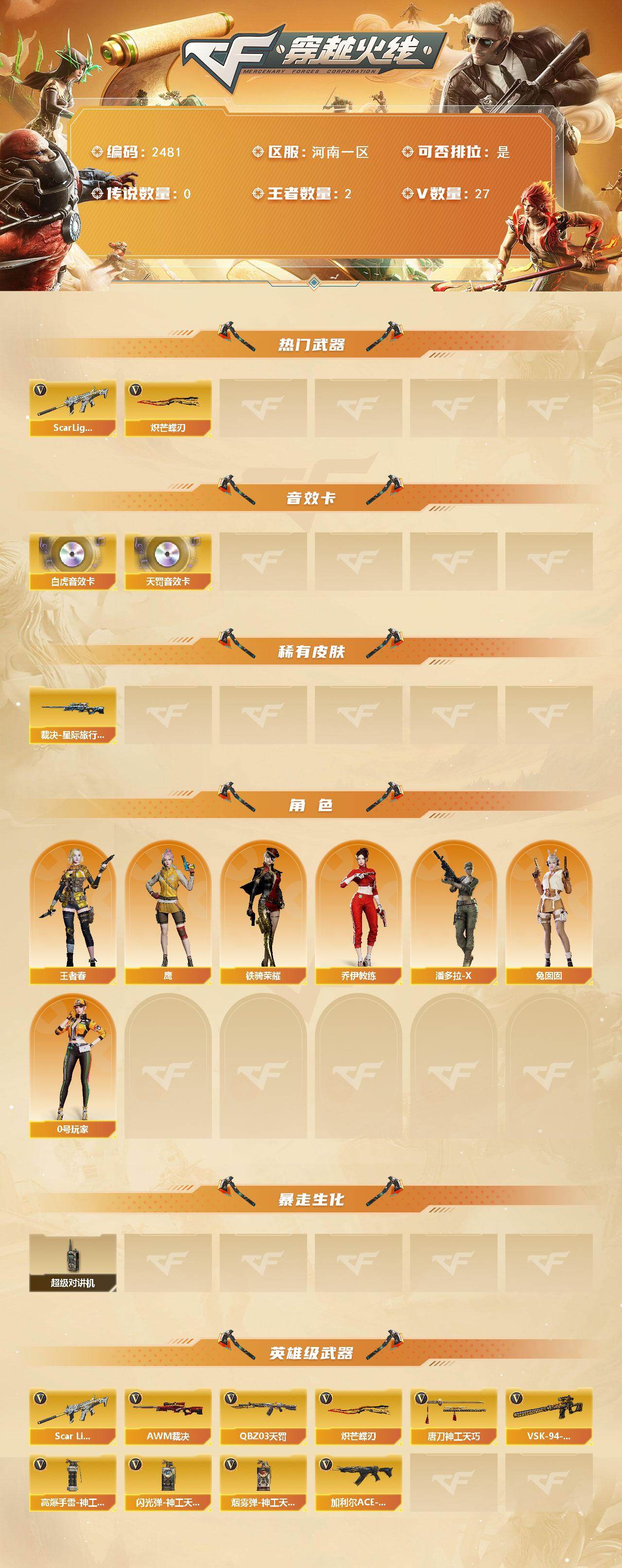 CFCMW450581穿越火线账号详情图2