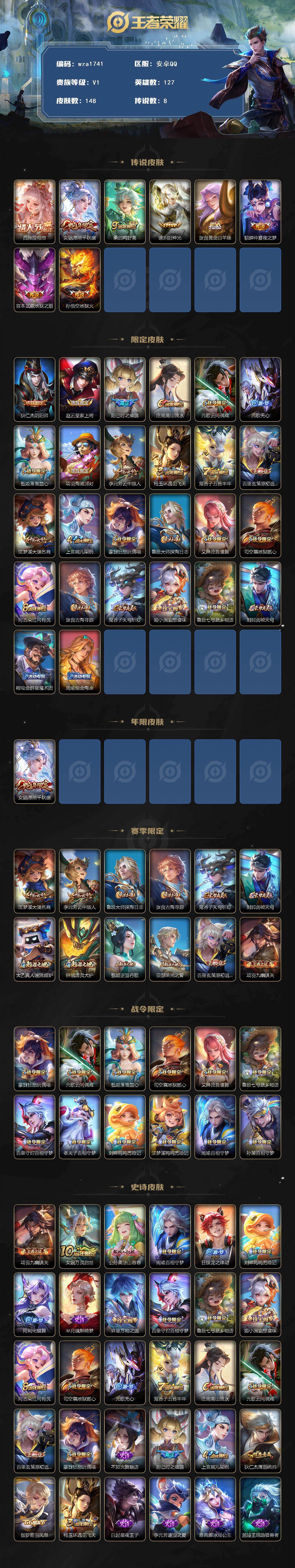 WZQM4191183王者荣耀账号详情图3