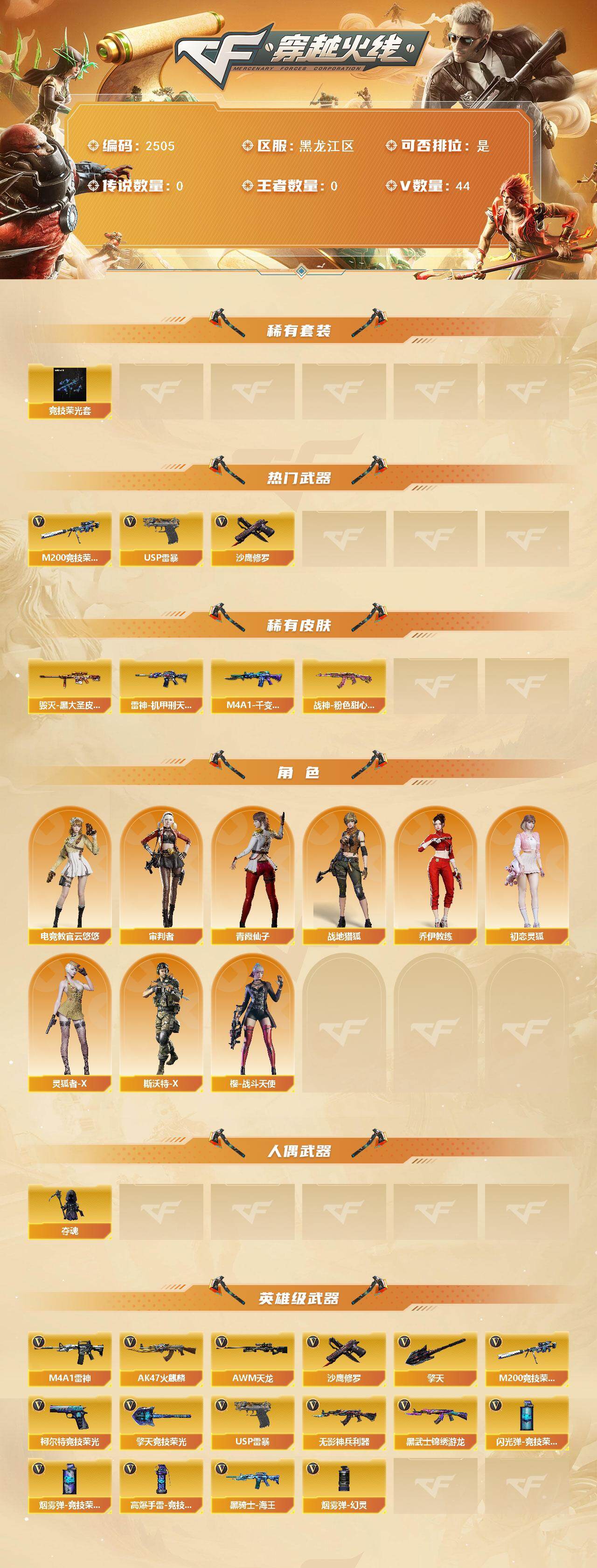 CFCMW452392穿越火线账号详情图2