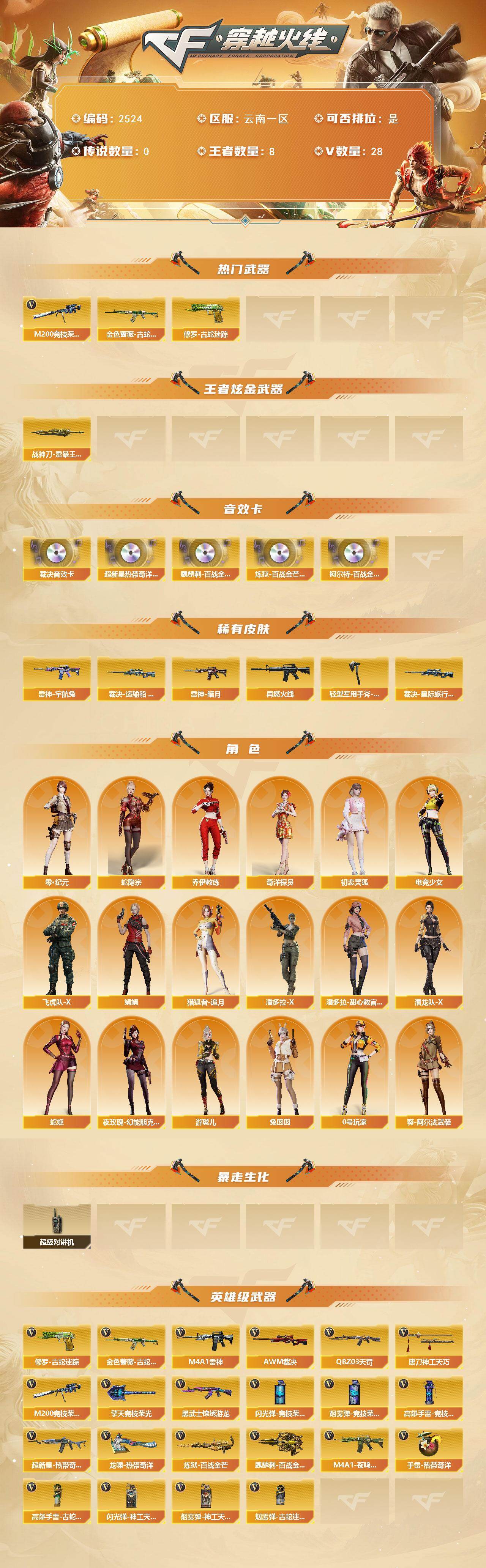 CFCMW452440穿越火线账号详情图2 CFCMW452440穿越火线账号详情图2