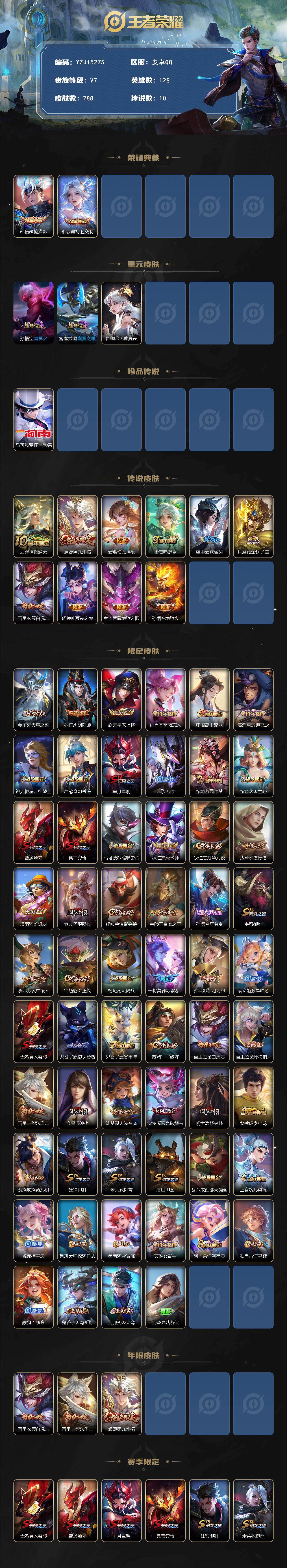 WZQM4194780王者荣耀账号详情图3 WZQM4194780王者荣耀账号详情图3