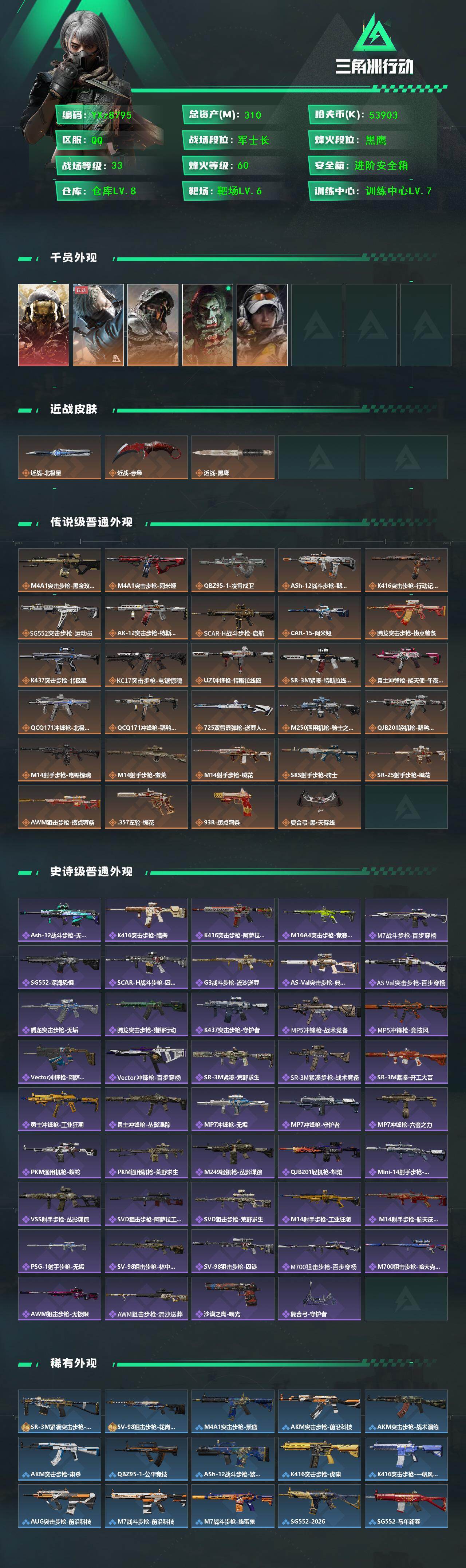 SJZCMW458764三角洲行动账号详情图2