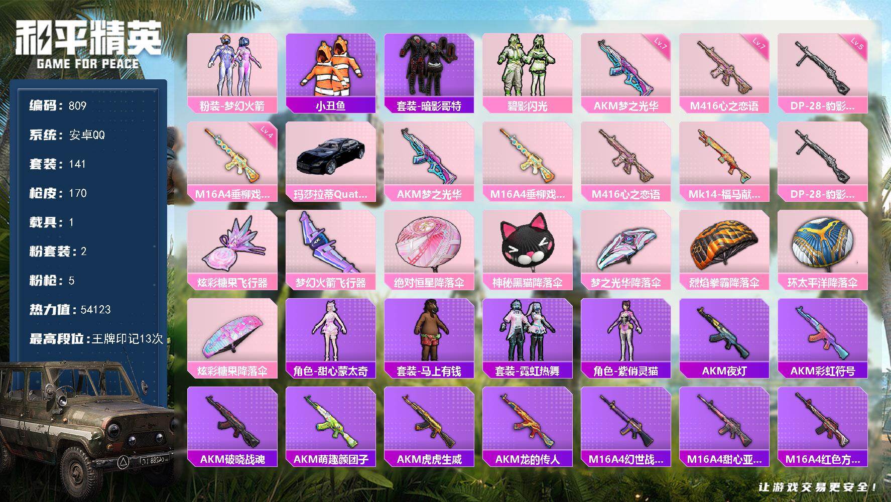 HPJZ4107012和平精英账号详情图19