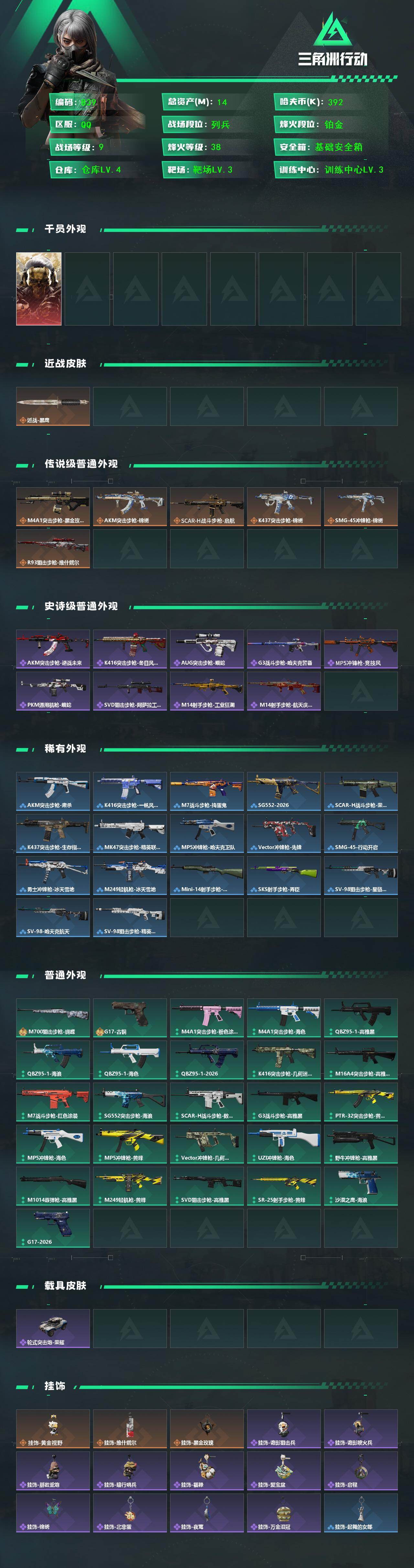 SJZCMW459274三角洲行动账号详情图2