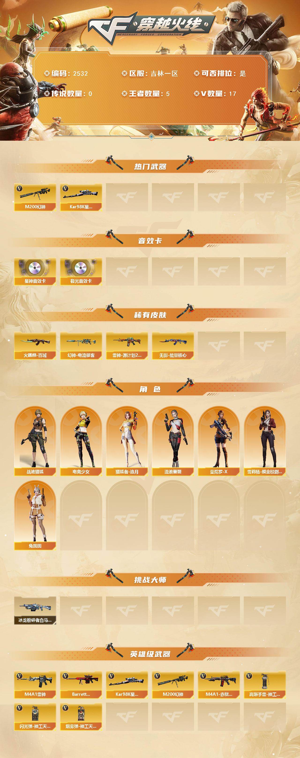 CFCMW452534穿越火线账号详情图2