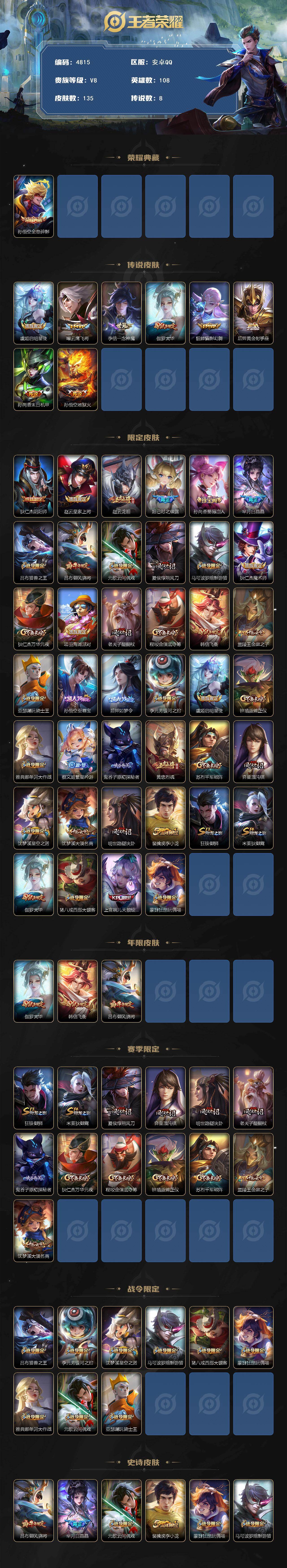 WZJZ4201256王者荣耀账号详情图2