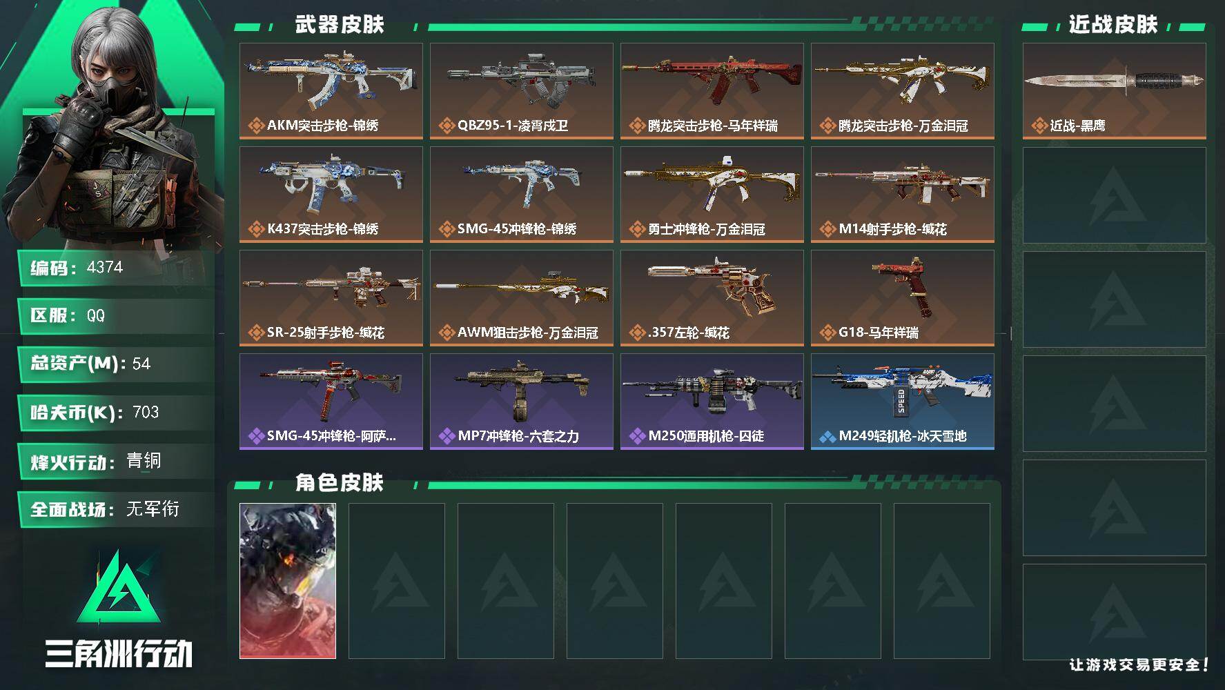 SJZQM456053三角洲行动账号详情图3