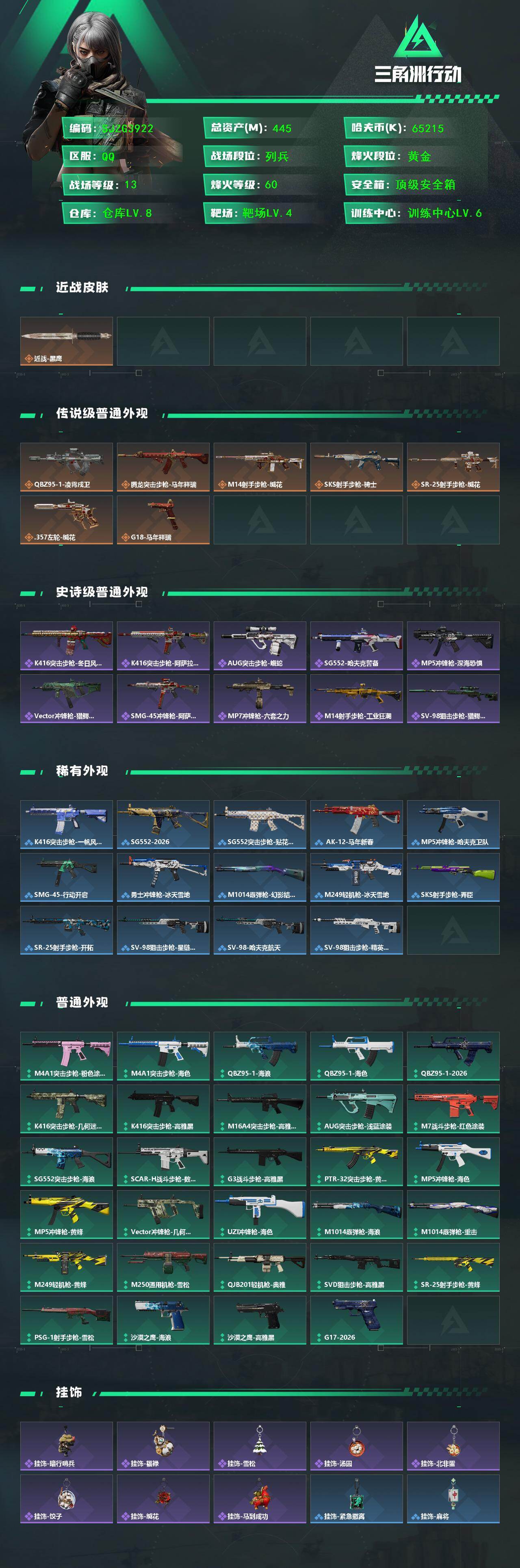 SJZQM456212三角洲行动账号详情图3