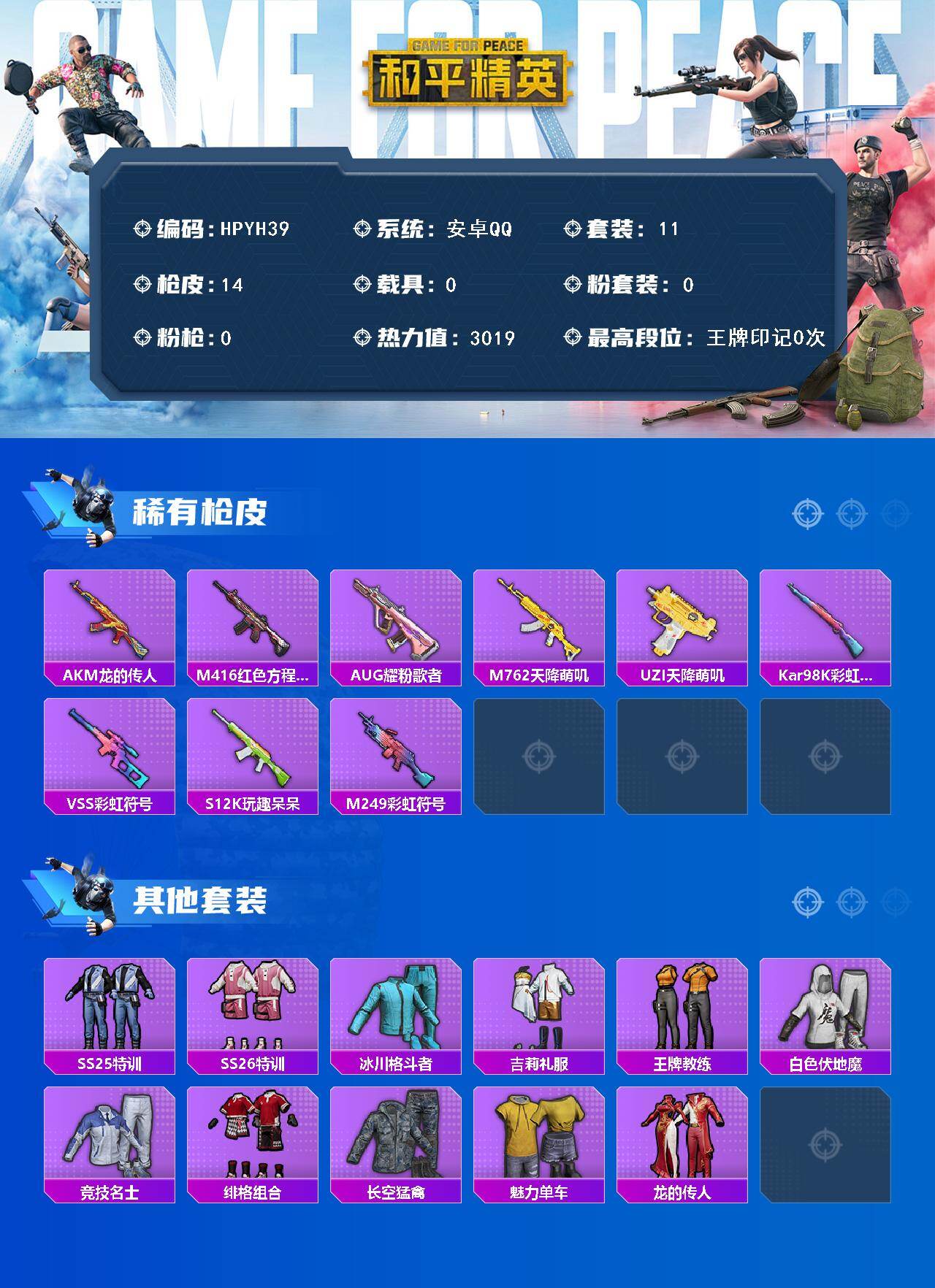 HPEY4106390和平精英账号详情图2