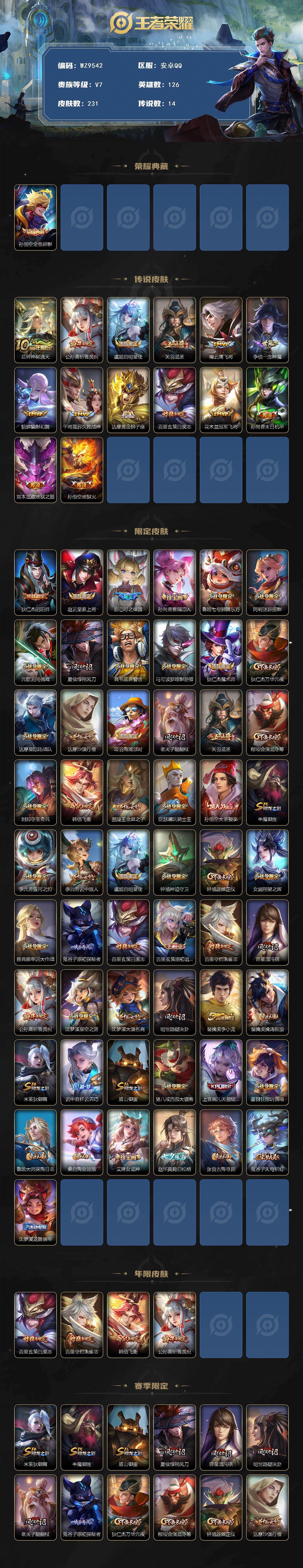 WZXS4198443王者荣耀账号详情图2 WZXS4198443王者荣耀账号详情图2