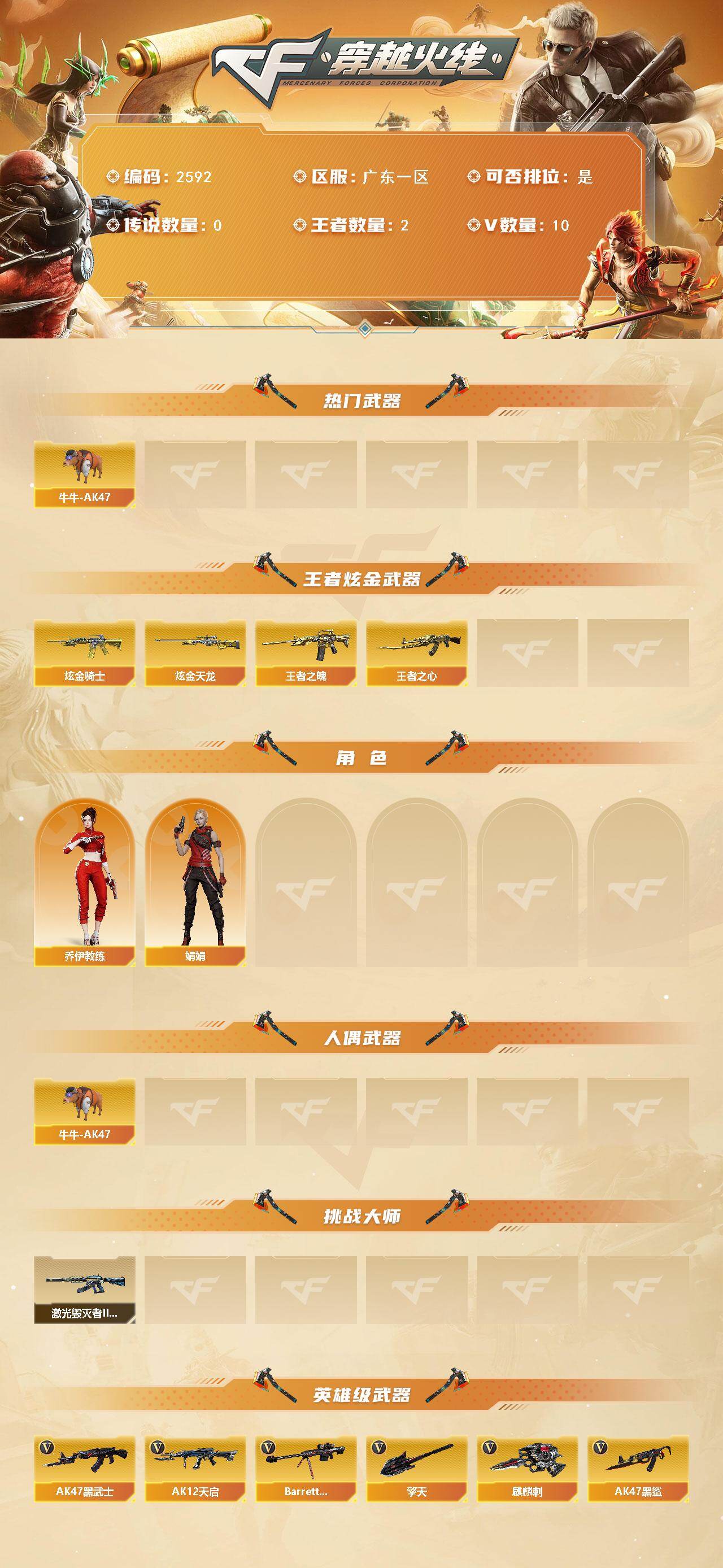 CFCMW453289穿越火线账号详情图2 CFCMW453289穿越火线账号详情图2