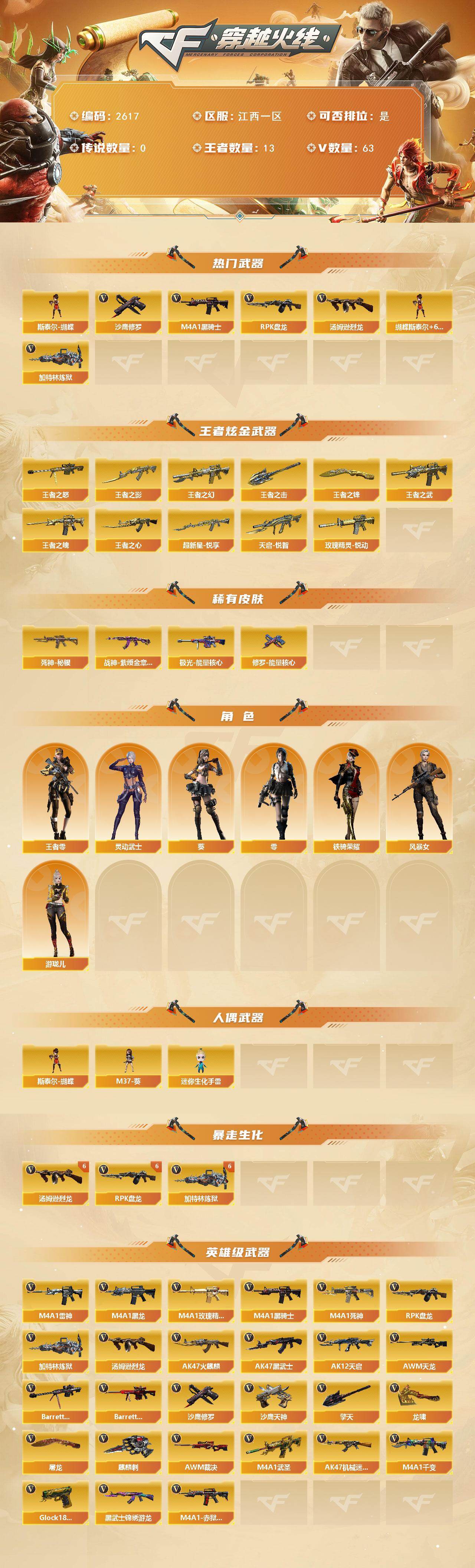 CFCMW453566穿越火线账号详情图2 CFCMW453566穿越火线账号详情图2