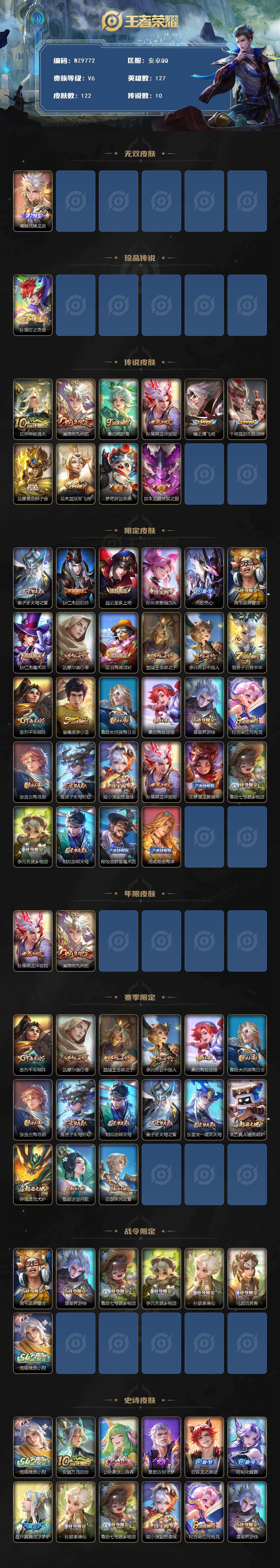 WZXS4213654王者荣耀账号详情图2