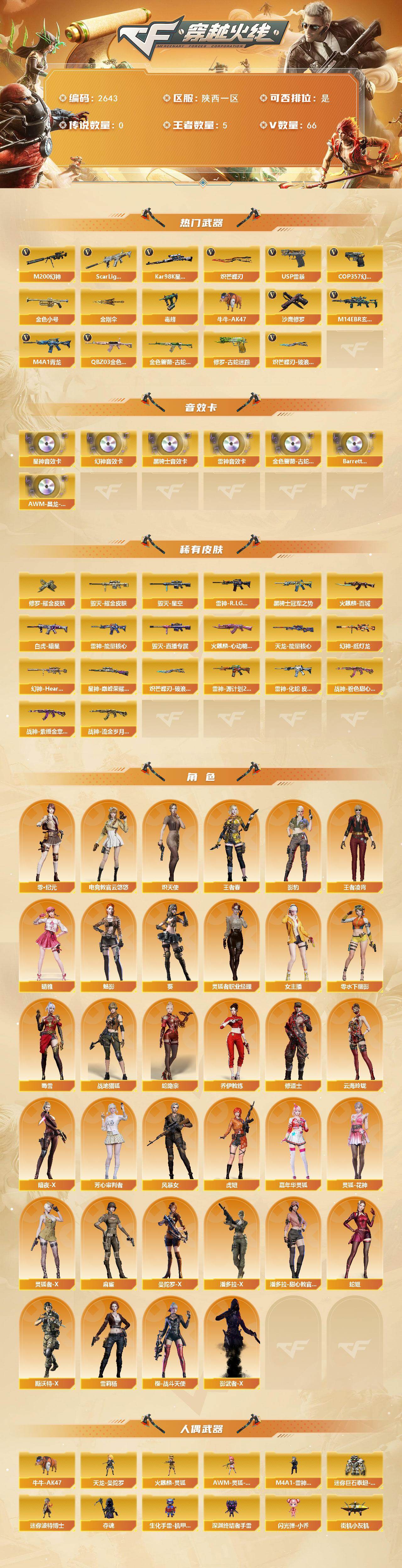 CFCMW453852穿越火线账号详情图2 CFCMW453852穿越火线账号详情图2