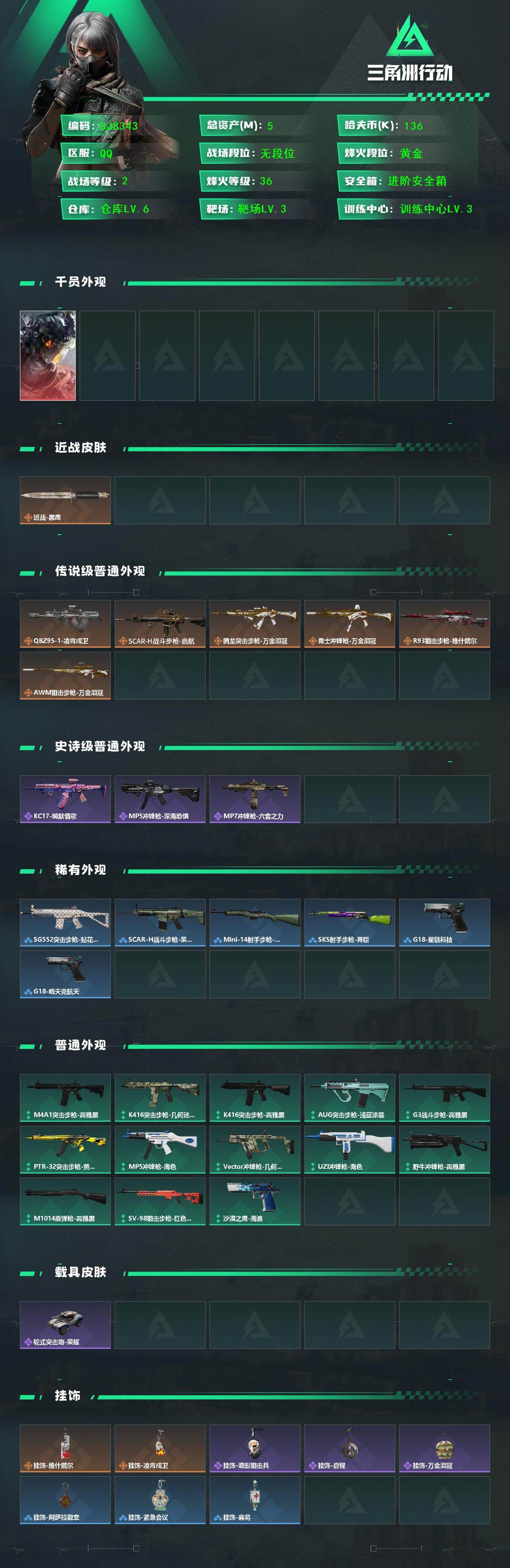 SJZQM457627三角洲行动账号详情图3