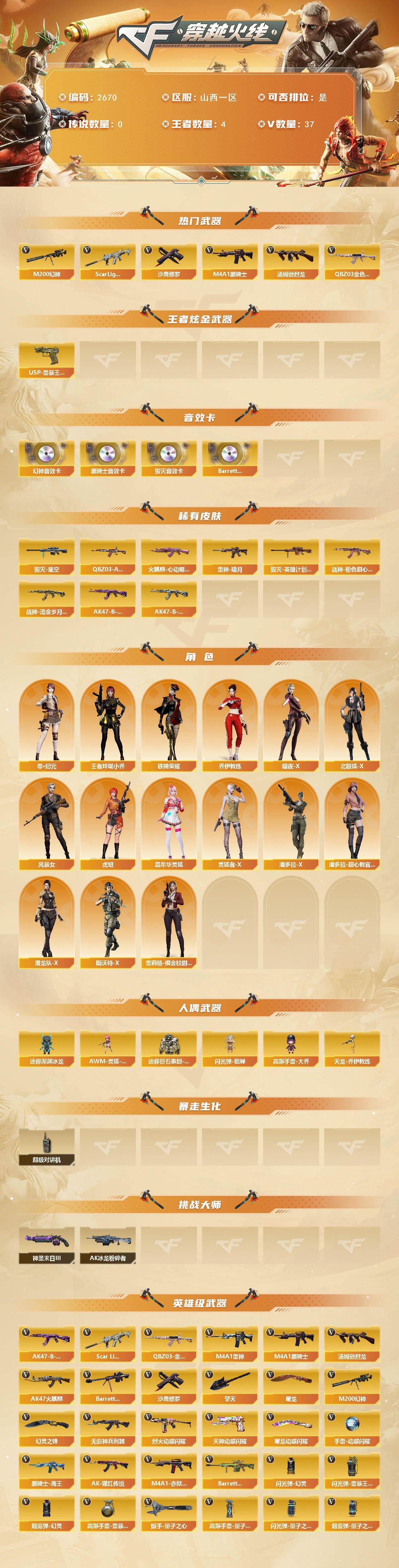 CFCMW454397穿越火线账号详情图2