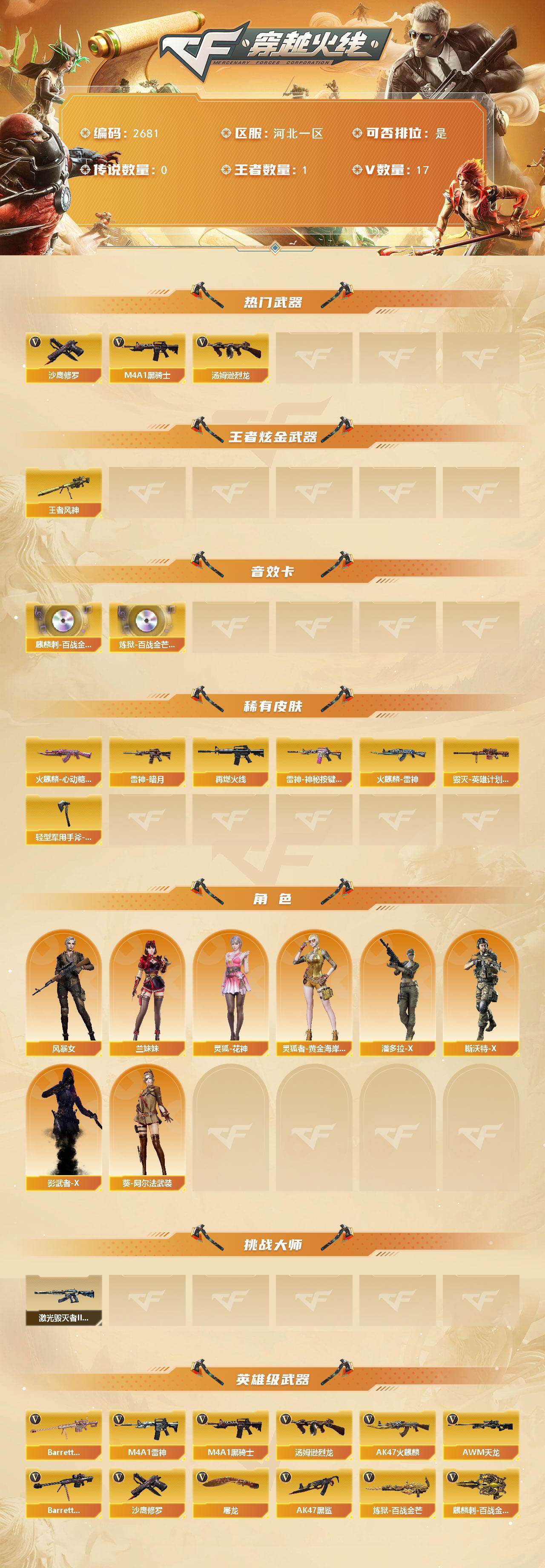 CFCMW454486穿越火线账号详情图2