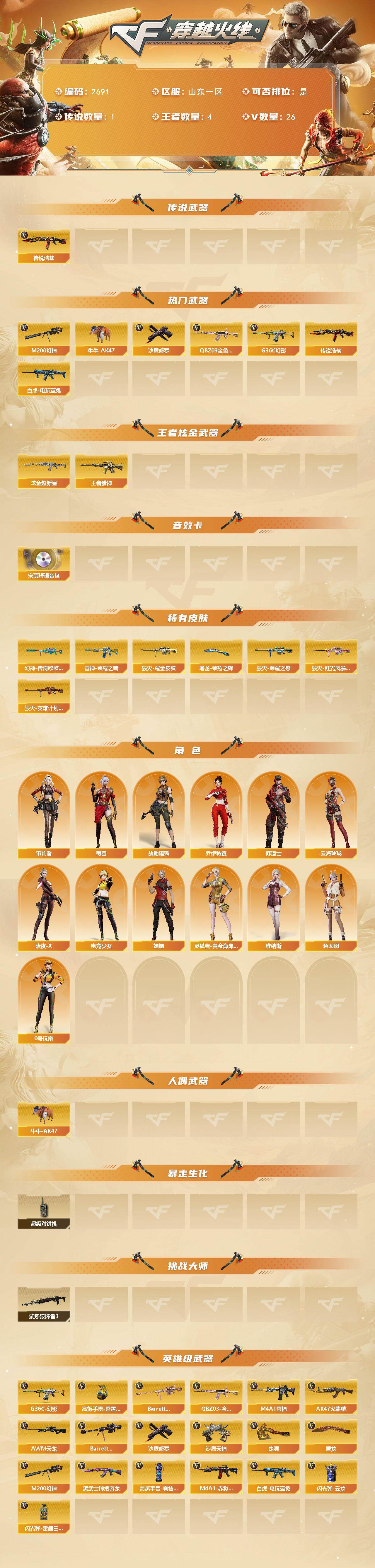 CFCMW454616穿越火线账号详情图2