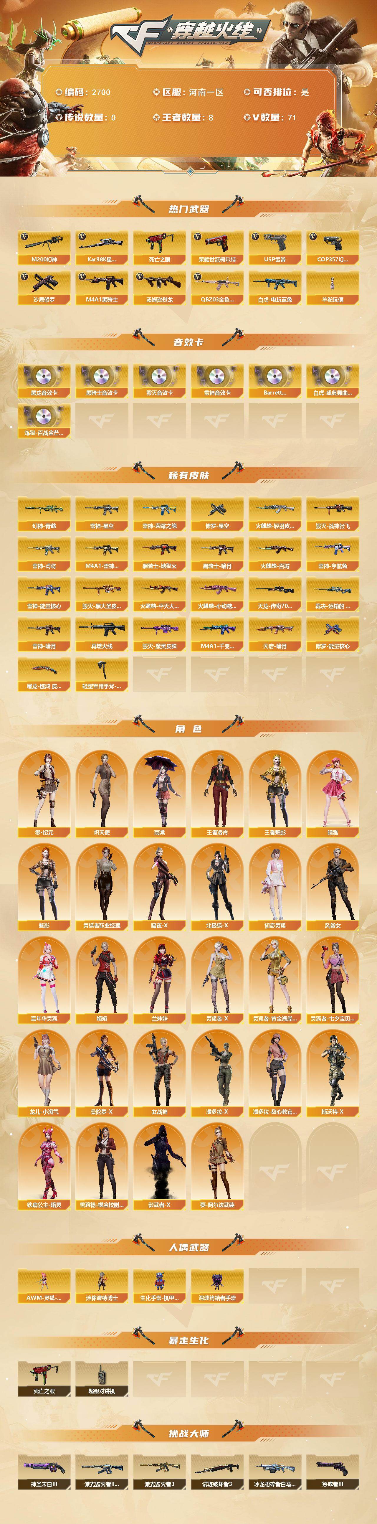 CFCMW454726穿越火线账号详情图2 CFCMW454726穿越火线账号详情图2