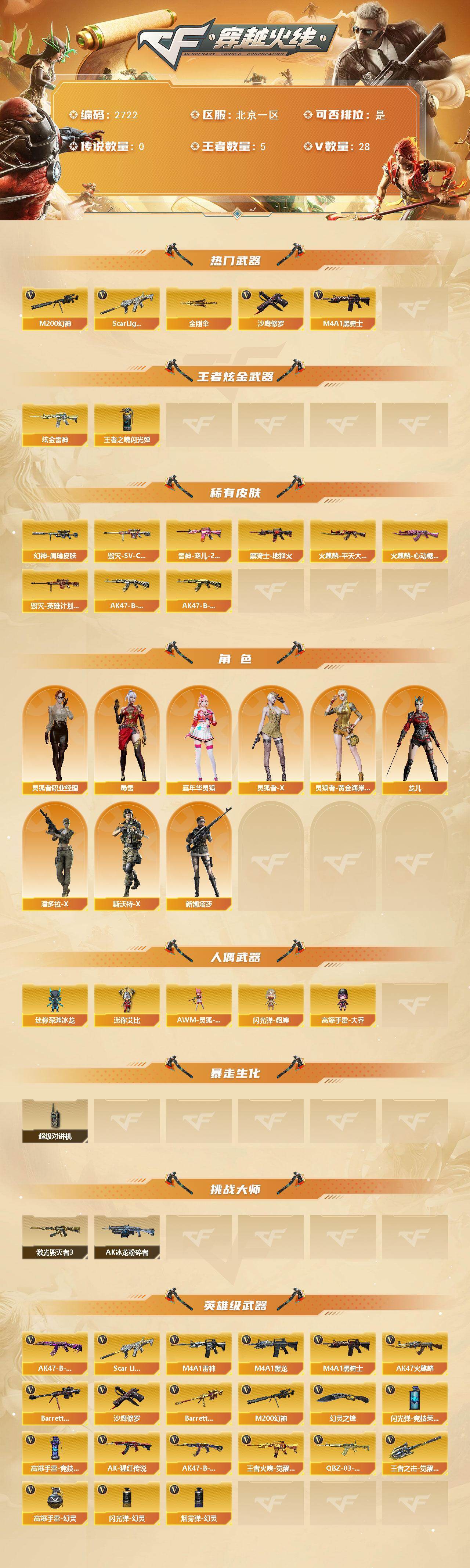 CFCMW454964穿越火线账号详情图2 CFCMW454964穿越火线账号详情图2