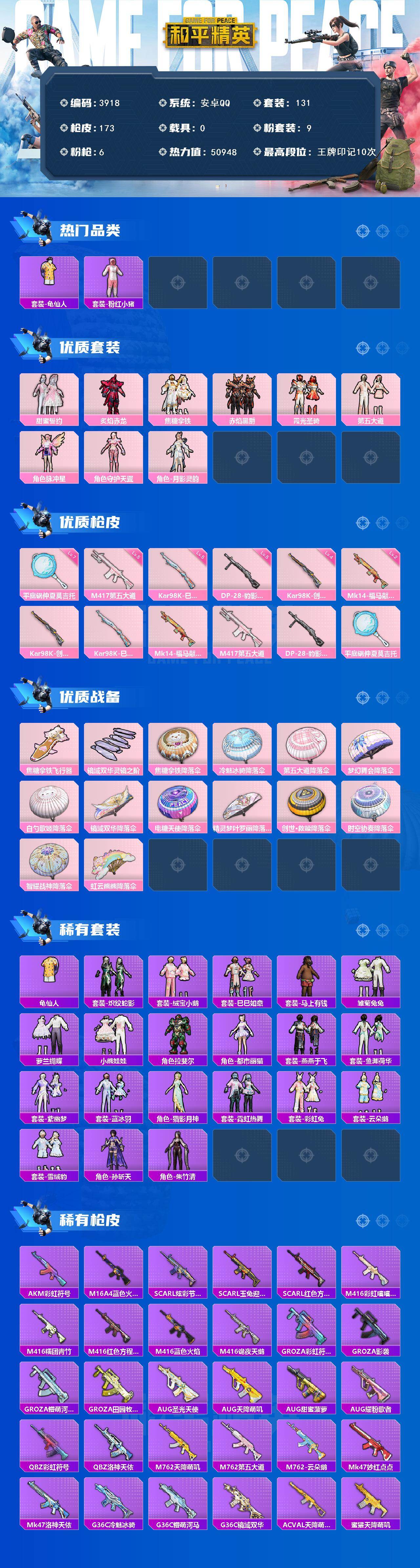 HPCMW4113423和平精英账号详情图2