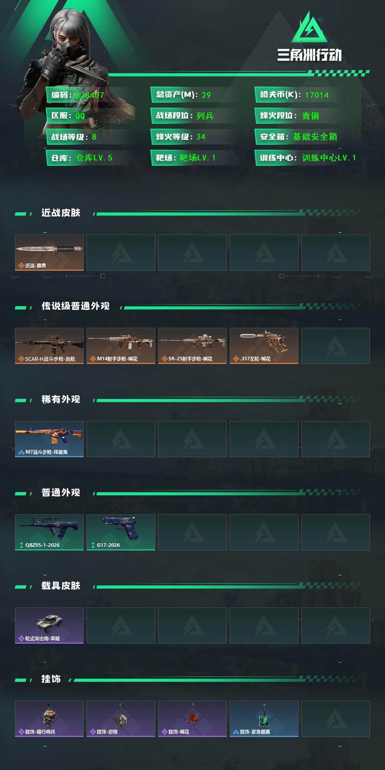 SJZEY459455三角洲行动账号详情图2 SJZEY459455三角洲行动账号详情图2