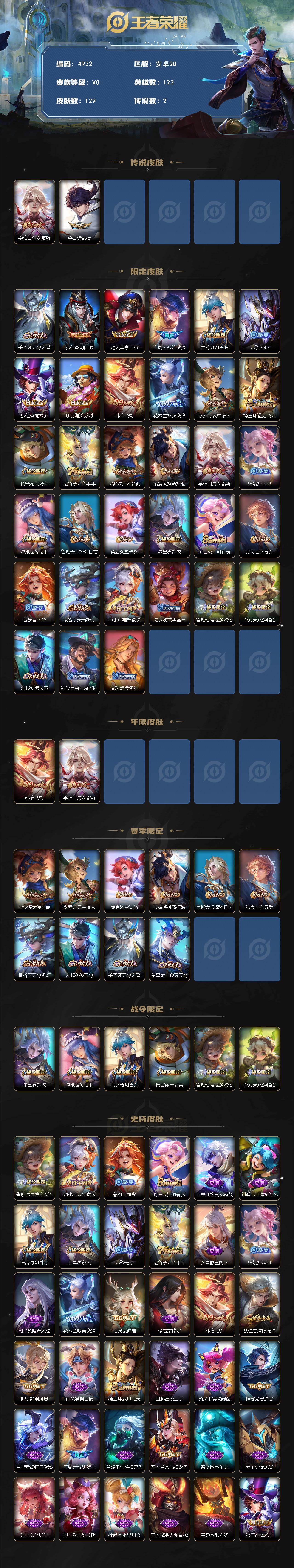 WZJZ4215108王者荣耀账号详情图2