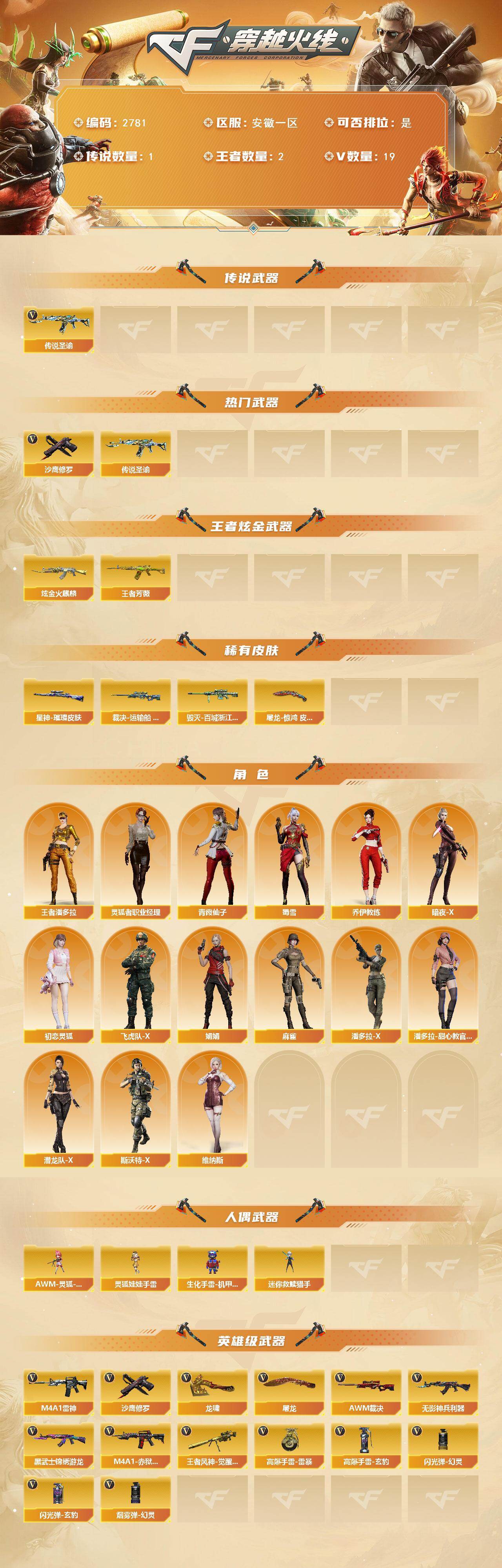 CFCMW456059穿越火线账号详情图2 CFCMW456059穿越火线账号详情图2