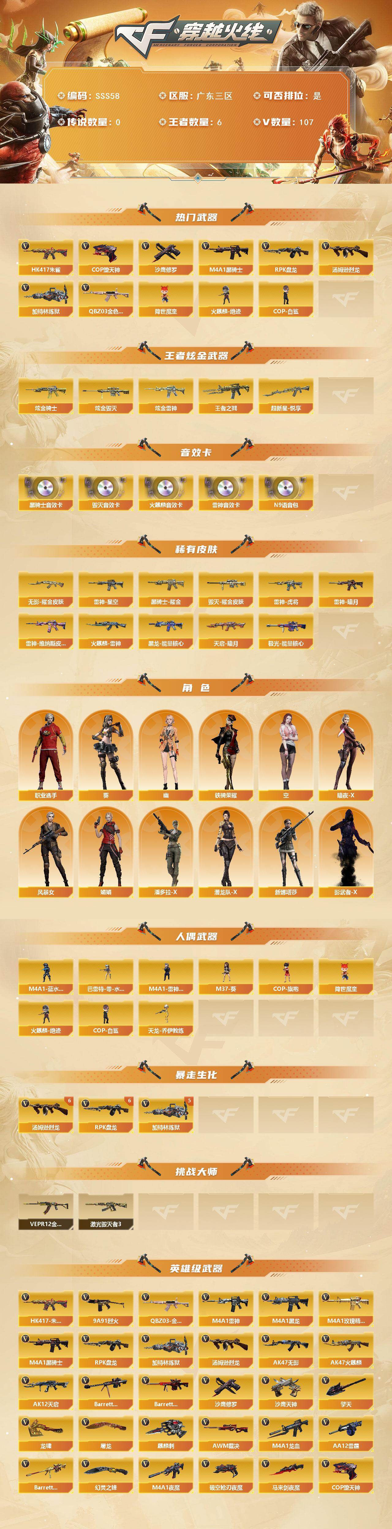 CFCMW456115穿越火线账号详情图2 CFCMW456115穿越火线账号详情图2