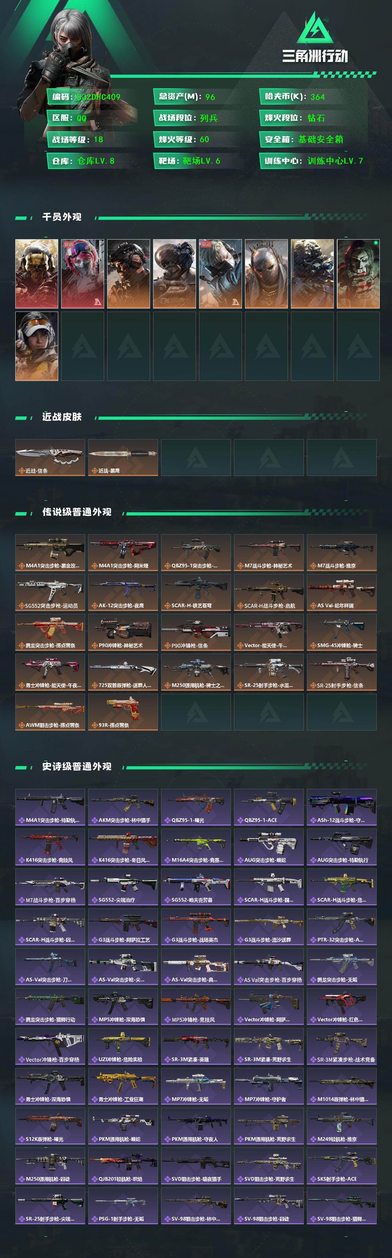 SJZQM4109407三角洲行动账号详情图3